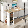 115 CM Computer Desk with 5 Storage Compartments-Natural