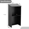 Podium Stand Hostess Stand for Speakers with Storage Shelf-Black