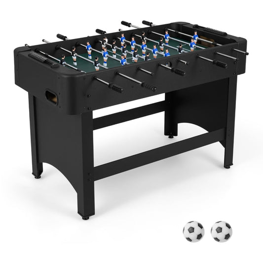 119 CM Competition Full Size Soccer Game Table with black frame and two white footballs