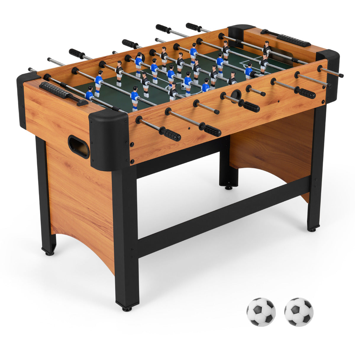 119 CM Competition Full Size Soccer Game Table with two small white and black footballs