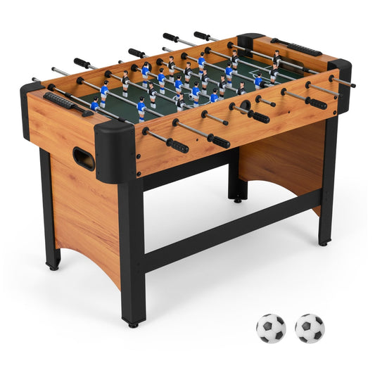 119 CM Competition Full Size Soccer Game Table with two small white and black footballs