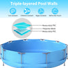 12 Feet Round Outdoor Framed Pool Set with Filter Pump