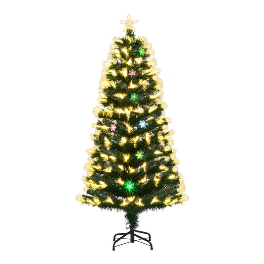 120/150 cm Fiber Optic Christmas Tree with a star topper and colourful lights