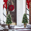 120 CM Artificial Christmas Tree Set of 2 with Decorative Pot
