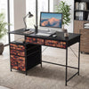 120 CM Computer Desk Home Office Desk with Metal Frame-Coffee