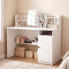 120 CM Computer Desk with Monitor Stand and Storage Cabinet-White