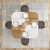 120 cm Modern Dining Table with Mix-colored Tabletop-Natural
