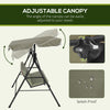 Outsunny Three-Seater Garden Swing Chair, with Adjustable Canopy - Green