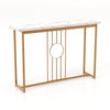 120cm Modern Faux Marble Top Console Table with Heavy-duty Metal Frame-White