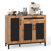 120cm Sideboard Buffet Cabinet with Drawer and 3 Doors for Kitchen-Natural