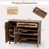 120cm Sideboard Buffet Cabinet with Drawer and 3 Doors for Kitchen-Natural