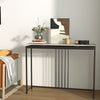 120cm Console Table Narrow Entryway Table with Faux Marble Tabletop-White