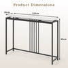 120cm Console Table Narrow Entryway Table with Faux Marble Tabletop-White