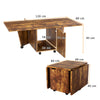 120cm Extendable and Foldable Coffee Table with Storage Cabinet and Wheels-Brown