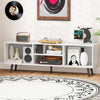 120cm Mid Century Modern TV Stand with Shelves and 5 Metal Legs-White