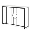 120cm Modern Faux Marble Top Console Table with Heavy-duty Metal Frame-Black