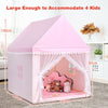 Kids Play Tent Wood Frame Large Playhouse Tents with Mat-Pink
