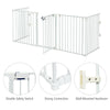 5 Panel Baby Safety Playpen Fireplace Barrier Gate Room Divider-White