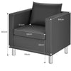 Single PU Leather Accent Tub Chair with Pillow