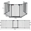 5 Panel Baby Safety Playpen Fireplace Barrier Gate Room Divider-Black