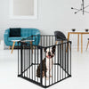 5 Panel Baby Safety Playpen Fireplace Barrier Gate Room Divider-Black