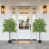 125 CM Artificial Bamboo Tree Set of 2 with Plastic Nursery Pot and Adjustable Branches