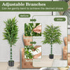 125 CM Artificial Bamboo Tree Set of 2 with Plastic Nursery Pot and Adjustable Branches