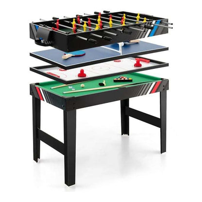 125CM 4-in-1 Multi Games Table showing the four game layers stacked