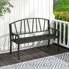 129CM Metal Garden Bench Patio Slatted Bench for 2-3 People-Black