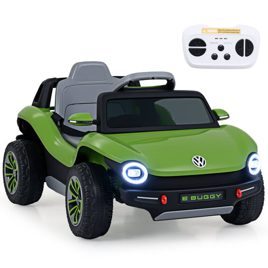 12V Kids Electric Car Licensed Volkswagen with Remote and LED Headlights-Green