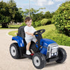 12V Kids Ride On Tractor with Trailer Music and LED Lights-Blue