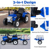 12V Kids Ride On Tractor with Trailer Music and LED Lights-Blue