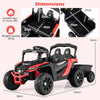 12V Kids Ride On UTV Tractor with Detachable Trailer-Red