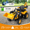 4-in-1 Ride on Tractor for Kids 12V with Remote Control and Trailer-Yellow