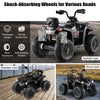 12V Electric Powered Quad Vehicle with Spring Suspension Oversized Wheels and Storage Basket-Black