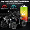 12V Electric Powered Quad Vehicle with Spring Suspension Oversized Wheels and Storage Basket-Black