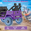 12V Kids Ride on Truck with Remote Control and 3 Speeds-Purple