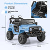12V Kids Ride on Truck with Remote Control and 3 Speeds-Blue