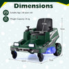 12V Ride on Lawn Mower for Kids with Dual Control Sticks and LED Lights-Green