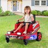 12V Ride on Lawn Mower for Kids with Dual Control Sticks and LED Lights-Red