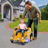 12V Ride on Lawn Mower for Kids with Dual Control Sticks and LED Lights-Yellow