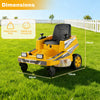 12V Ride on Lawn Mower for Kids with Dual Control Sticks and LED Lights-Yellow