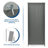 Wooden Tall Bookcase with 3-Tier Storage Cabinet-Grey