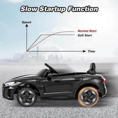 Diagram showing the slow startup function of the kids electric car compared to normal start