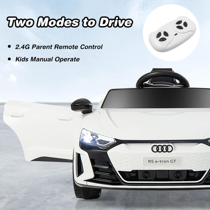 This kids electric car has two modes of drive: parent remote control and manual operation