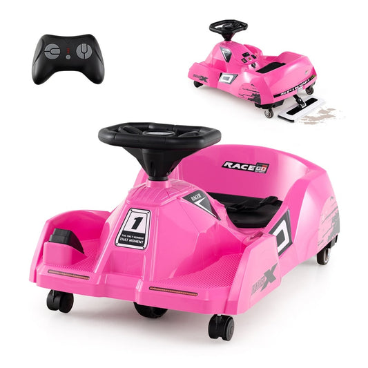 12V Electric Cleaning Go Kart Ride on Race Car with a remote control and a detachable mop attachment