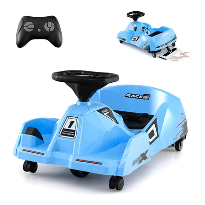 12V Electric Cleaning Go Kart Ride on Race Car with detachable mop in blue with remote control