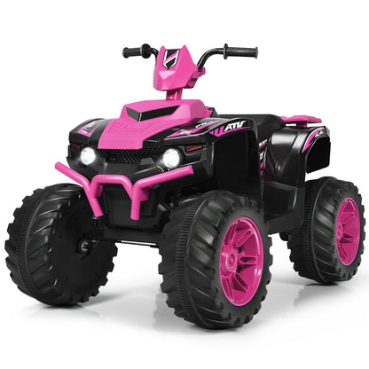 12v Electric Kids Ride On ATV / Quad Bike in pink and black with large wheels