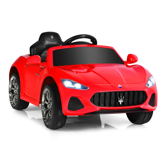 12V Electric Kids Ride On Car in red, a sporty design with black interior and silver wheels