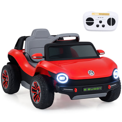 12V Kids Electric Car Licensed Volkswagen with remote and LED headlights in red